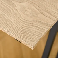 HOMCOM Escritorio Mesa de Ordenador 120x60x75 cm con Encimera de Madera y Patas de Metal Carga 30 kg Estilo Moderno para Oficina Estudio Dormitorio Natural y Negro(m-7)