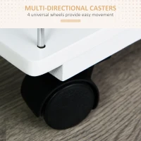 HOMCOM Rolling Kitchen Cart, Utility Storage Cart with 4 Basket Drawers & Side Racks, Wheels for Dining Room, Natural and White(m-5)