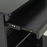 HOMCOM Mobile Small Office Computer Desk PC Table Home Workstation with Slide-Out Keyboard Tray, Adjustable Shelf, CPU Stand, 0.8m, Black(m-8)