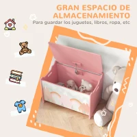 ZONEKIZ Cajas de Juguetes para Niños de 3 a 8 Años Cajas de Almacenamiento con 2 Asas y Estampado de Zorro 60x37x39 cm Rosa(m-6)