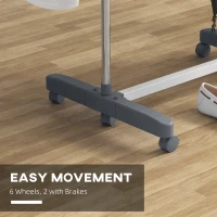 HOMCOM Four-Shelf Collapsing Clothes Horse, With Side Arms and Wheels - Grey(m-7)