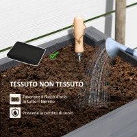 Outsunny Fioriera Rialzata con Ripiano Inferiore e 2 Fori di Drenaggio, in Legno di Abete, 100x30x70.5 cm, Grigio(m-6)