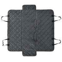 PawHut Telo Coprisedile Auto per Cani Effetto Velluto con Fondo Antiscivolo e Cinghie di Fissaggio, 160x145cm, Grigio(m-10)