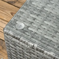 Outsunny 3 Pieces PE Rattan Garden Furniture Set with 10 cm Thick Cushions, 4 Seater Garden Corner Sofa Set with Glass Top Coffee Table, Outdoor Furniture for Patio, Porch, Grey(m-8)