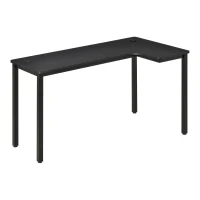 HOMCOM L-Shaped Gaming Desk, Computer Corner Desk, Home Office Workstation with Cable Management, 145 x 81 x 76cm, Black, Right(m-11)