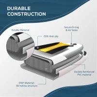 Outsunny 10' x 30" x 6" Inflatable Stand Up Paddle Board, Non-Slip & Ultra-Light Deck with ISUP Accessories, Adj Paddle, Backpack Bag, and Three Bottom Fins, for Youth Adults Beginner, White(m-5)