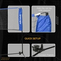 SPORTNOW 4m Badminton Net, Height Adjustable Outdoor Sports Net, with Carry Bag, for Tennis, Pickleball, Volleyball, Blue(m-5)