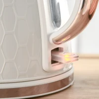 HOMCOM 1.7L 3000W Fast Boil Kettle & 2 Slice Toaster Set, Kettle and Toaster Set with Auto Shut Off, Browning Controls, White(m-8)