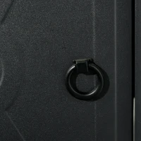 Outsunny Propane Gas Fire Pit Table, 50000BTU Smokeless Firepit Outdoor Patio Heater with Tempered Glass Tabletop, Cover, Glass Beads and Lid, 109cm x 56cm x 64cm, Black(m-9)