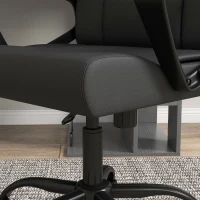 Vinsetto Fauteuil chaise de bureau pivotant hauteur réglable 5 roulettes accoudoirs revêtement synthétique noir(m-8)