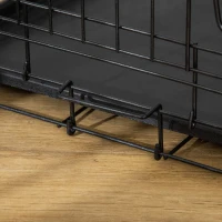 PawHut Cage Caisse Transport pour Chien Pliable 2 Portes Fil d'Acier avec Plateau Poignée 76L X 53L X 57Hcm Noir(m-4)