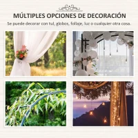 Outsunny Arco de Jardín de Metal para Rosas y Plantas Trepadoras Arco de Soporte para Plantas y Decoraciones 114x30x230 cm Negro(m-4)