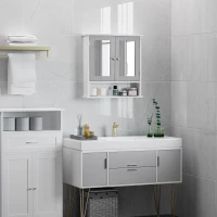 kleankin Bathroom Wall Storage Cabinet - Grey(m-5)