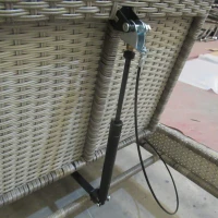 Outsunny Tumbona de Jardín de Ratán Sintético Tumbona Reclinable con Respaldo Ajustable Cojín Extraíble 202x61x29cm Gris y Marrón(m-7)