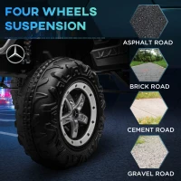 HOMCOM 12V Licensed Mercedes-Benz Unimog, Kids Electric Ride on Car, with Remote Control, Horn, Light, MP3 - White(m-4)