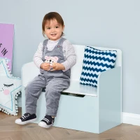 HOMCOM Coffre à jouets pour enfants banc meuble de rangement vérin pneumatique 60 x 30 x 50 cm blanc(m-2)