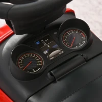 HOMCOM Macchina Cavalcabile per Bambini 12-36 Mesi con Maniglione e Barre di Sicurezza Rimovibili, Licenza Mercedes, Rossa(m-8)