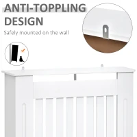 HOMCOM Slatted Radiator Cover Painted Cabinet MDF Lined Grill in White (78L x 19W x 81H cm)(m-6)