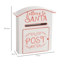 HOMCOM A5 Christmas Letter Postbox - White/Red(m-3)