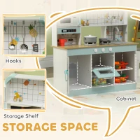 AIYAPLAY Toy Kitchen, Pretend Role Play Kitchen with Hob, Sound, Light, Coffee Machine, Ice Maker, Microwave(m-7)