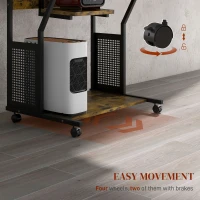 HOMCOM Multi-Storage Work Desk, with Sliding Keyboard Tray - Brown/Black(m-5)