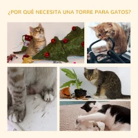 PawHut Árbol para Gatos de Suelo a Techo de 240-260 cm con Altura Ajustable Múltiples Plataformas Cuevas Cestos y Rampas Gris(m-4)