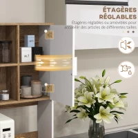 HOMCOM Armoire de cuisine Buffet meuble de rangement, 2 placards 4 portes 1 tiroir, passe-câbles 80L x 40P x 180H cm(m-5)