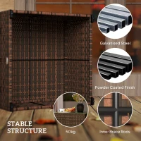 Outsunny 62 x 62cm Glass-Top Rattan Side Table - Brown(m-6)