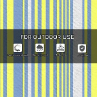 Outsunny Reversible Outdoor Rug, Waterproof Plastic Straw Mat for Backyard, Deck, RV, Picnic, Beach, Camping, 121 x 182 cm, Light Blue and Yellow(m-6)