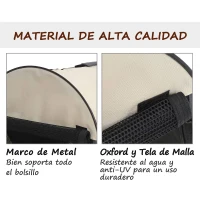 PawHut Transportin con Bolsa Transporte Perro Gato S (46 x 36 x 41) Mascotas Plegable Viaje Gris(m-5)