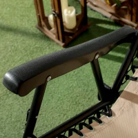 Outsunny Folding Rocking Chair Outdoor Portable Zero Gravity Chair w/ Headrest Beige(m-7)