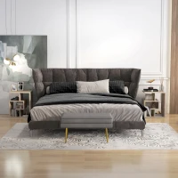 HOMCOM Side Table, 3 Tier End Table with Open Storage Shelves for Living Room, Bedroom, Set of 2, Oak(m-10)