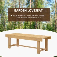 Outsunny Wooden Garden Benches, 2 Seater Outdoor Benches, Fir Wood Backless Patio Loveseat with Slatted Seat for Park, 110 x 38 x 35 cm, 3 Pieces, Natural Wood Finish(m-4)