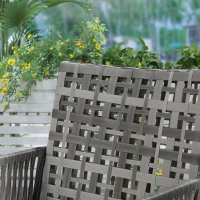 Outsunny Ensemble salon de jardin contemporain 4 pièces 4 personnes avec canapé 2 places, fauteuils et table basse plateau verre trempé métal(m-7)