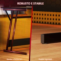 HOMCOM Scrivania Gaming con Luci LED e Supporto per Monitor, in Truciolato e Acciaio, 100x60x88.5 cm, Nero(m-7)