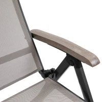 Outsunny Outdoor Folding Sun Lounger, 5-Position Adjustable Chaise Lounge Chair with Aluminium Frame for Patio, Pool and Garden, Brown(m-9)