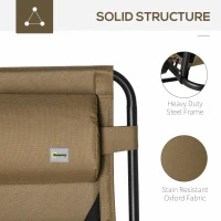 Outsunny Zero Gravity Lounger Chair, Folding Reclining Patio Chair with Padded Seat, Cup Holder, Soft Cushion and Headrest for Poolside, Camping, Coffee(m-6)