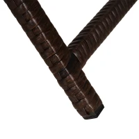 Outsunny Lettino a Sdraio da Giardino in Rattan Arredo Esterno Prendisole Regolabile con Cuscino Caffè Scuro 200 x 71 x 89cm(m-8)