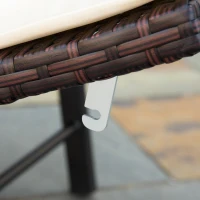 Outsunny Rattan Folding Sun Lounger Outdoor Chair with Cushion and Pillow Cream White(m-8)