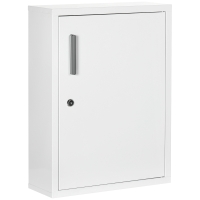 kleankin Armoire à pharmacie 2 étagères 3 niveaux avec porte verrouillable 2 clés 40 x 15 x 53,5 cm blanc