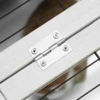 PawHut Clapier sur pieds cage à lapin avec niche intérieure plateau excrément coulissant porte supérieure 92L x 51l x 76H cm gris blanc(m-9)