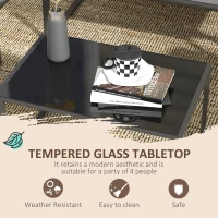 Outsunny Four-Piece Relaxed Back Garden Dining Set - Black/Grey(m-5)