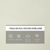 Outsunny Coussin matelas pour chaise longue transat bain de soleil avec sangles d'attache dim. 200L x 60l cm blanc crème(m-4)