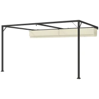 Outsunny 4 x 3 m Pergola, with Sliding Canopy - Cream(m-11)