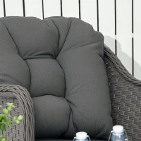 Outsunny Four-Piece Rattan Set, with Glass-Top Table - Light Grey(m-8)