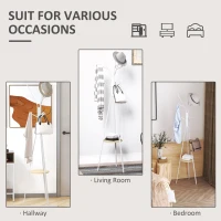 HOMCOM Freestanding Metal Coat Rack Stand 9 Hooks Clothes Tree with 1 Shelf Hat Display Hall Tree Hanger Bag Umbrella Hanging Organiser White(m-6)
