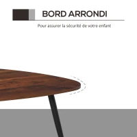 HOMCOM Lot de 2 Tables Basses gigognes Style Art déco Pieds effilés inclinés métal Noir extrémités doré Plateaux MDF Aspect Teck foncé(m-4)