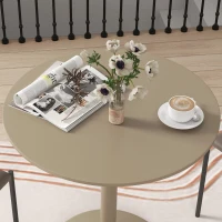 HOMCOM 75H x Φ70cm Two-Person Minimalistic Dining Table - Light Brown(m-7)