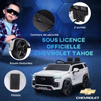 HOMCOM Voiture véhicule électrique enfant 12 V - télécommande parentale fournie - V. Max. 3 Km/h - effets sonores, lumineux blanc(m-4)