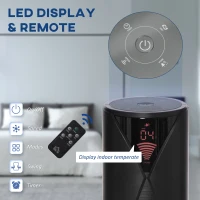 HOMCOM 38" Oscillating Tower Fan with Remote Control, 3 Speed 4 Modes, LCD panel, 12-Hour Timer, Slim Cooling Fan for Home Bedroom Office, Black(m-6)